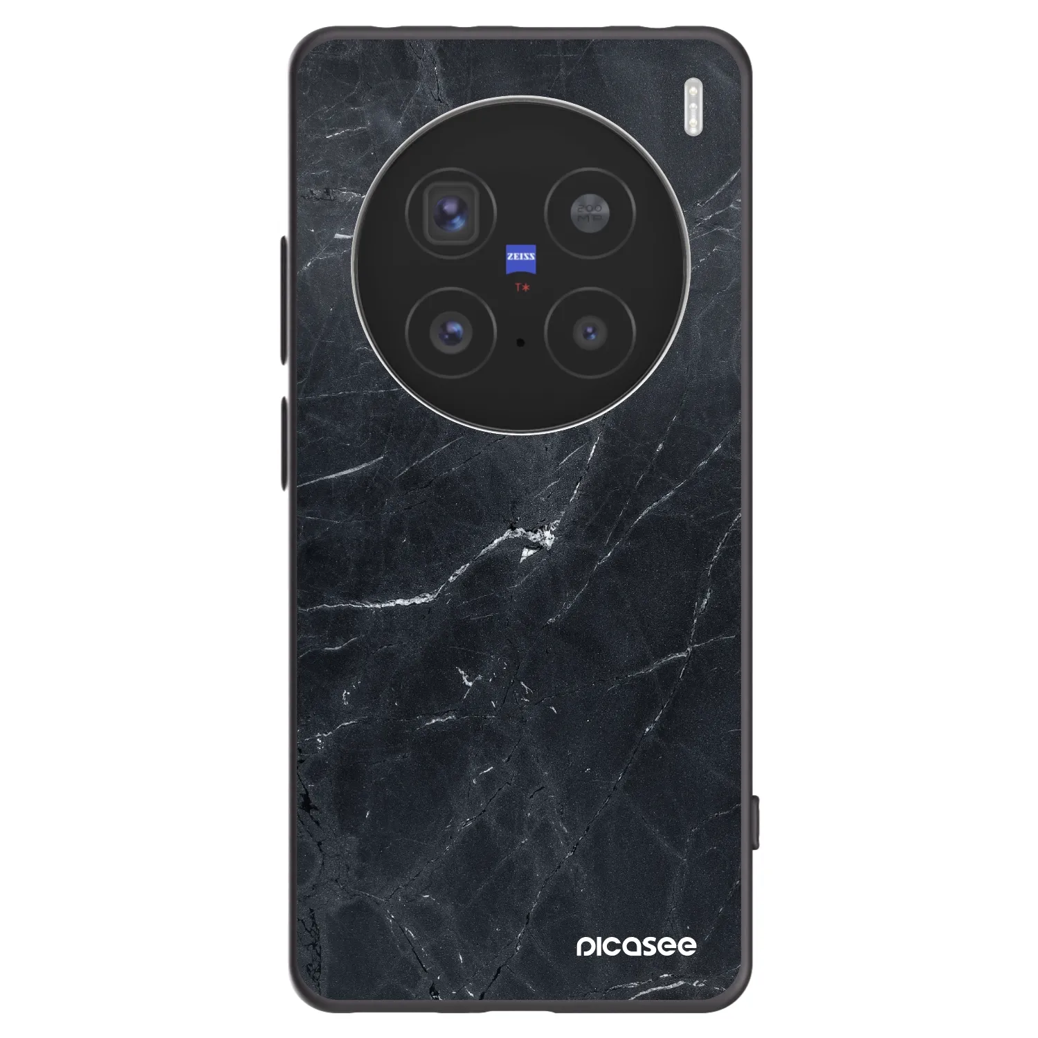 Picasee fekete szilikon tok az alábbi mobiltelefonokra Vivo X200 Pro - Black marble