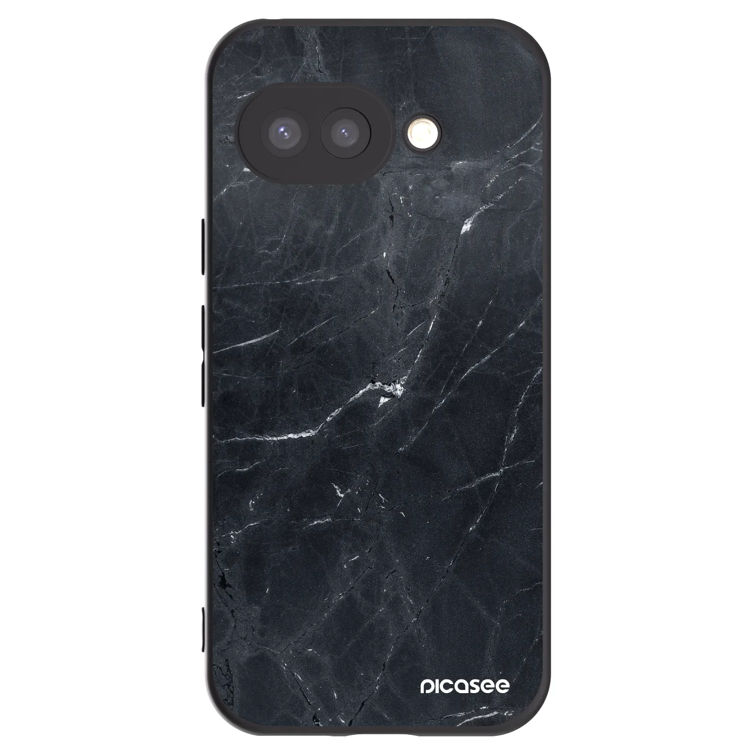 Picasee fekete szilikon tok az alábbi mobiltelefonokra Google Pixel 9a - Black marble