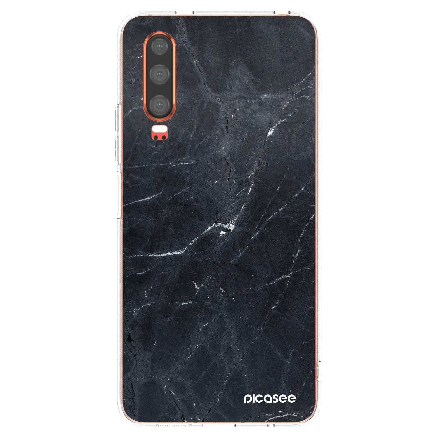 Picasee átlátszó szilikon tok az alábbi mobiltelefonokra Huawei P30 - Black marble