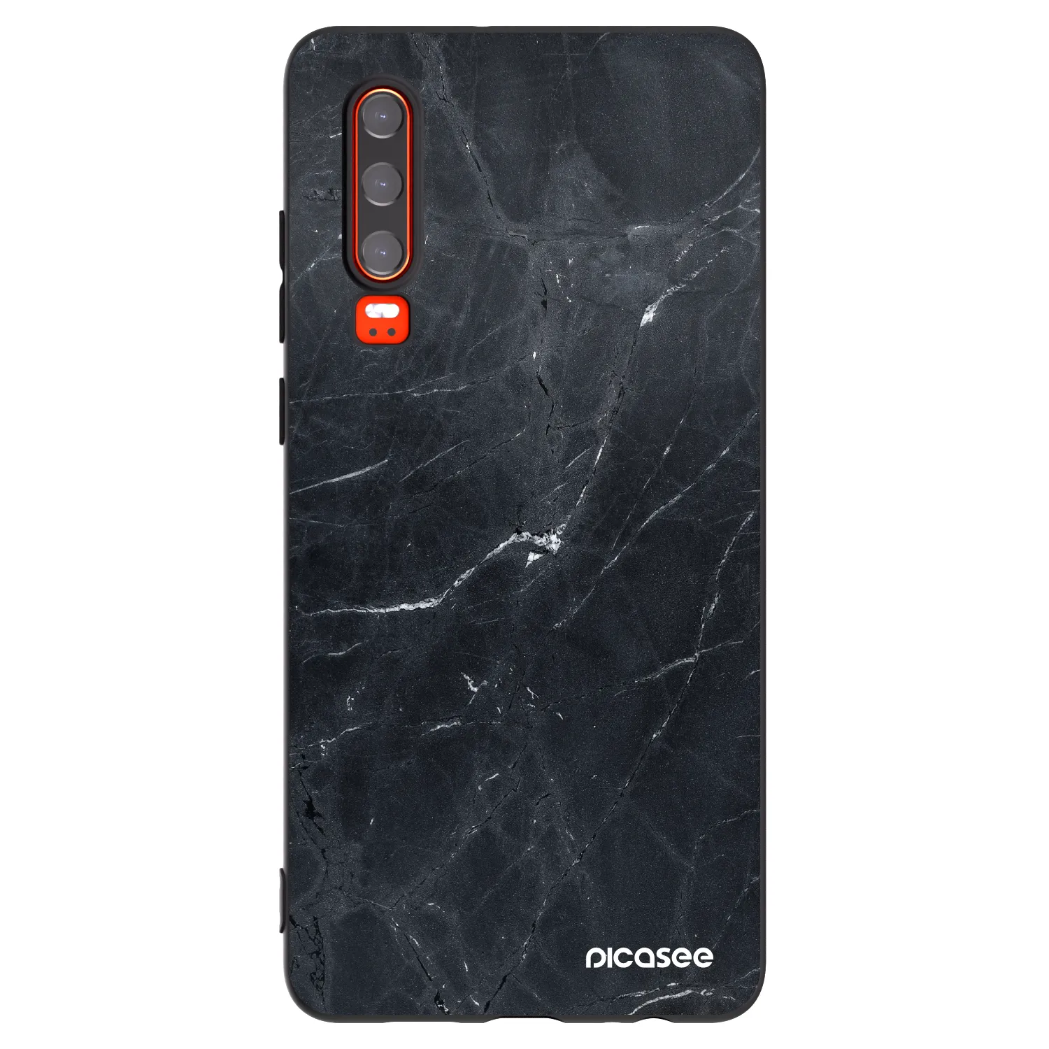Picasee fekete szilikon tok az alábbi mobiltelefonokra Huawei P30 - Black marble