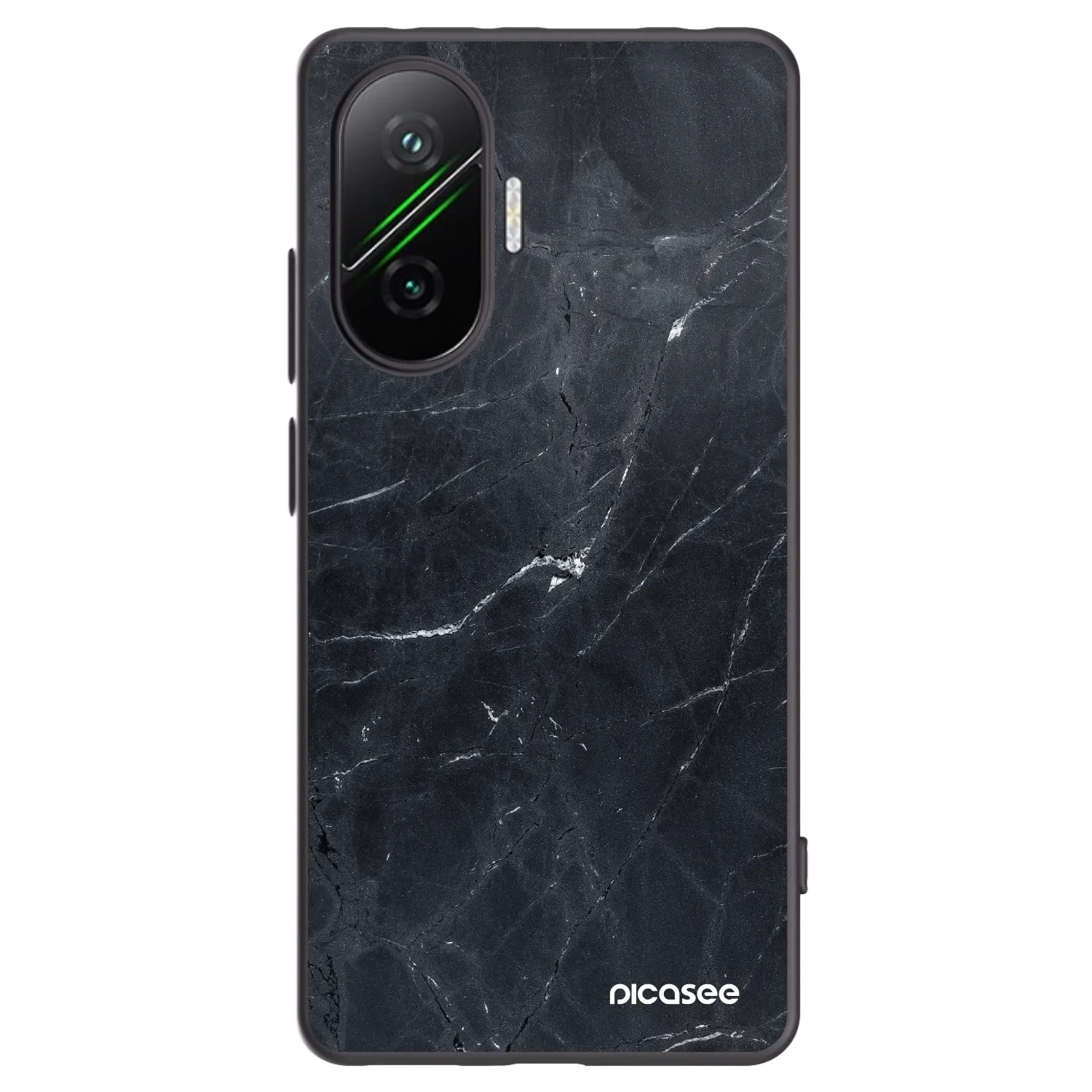 Picasee fekete szilikon tok az alábbi mobiltelefonokra Xiaomi Poco F7 Pro 5G - Black marble