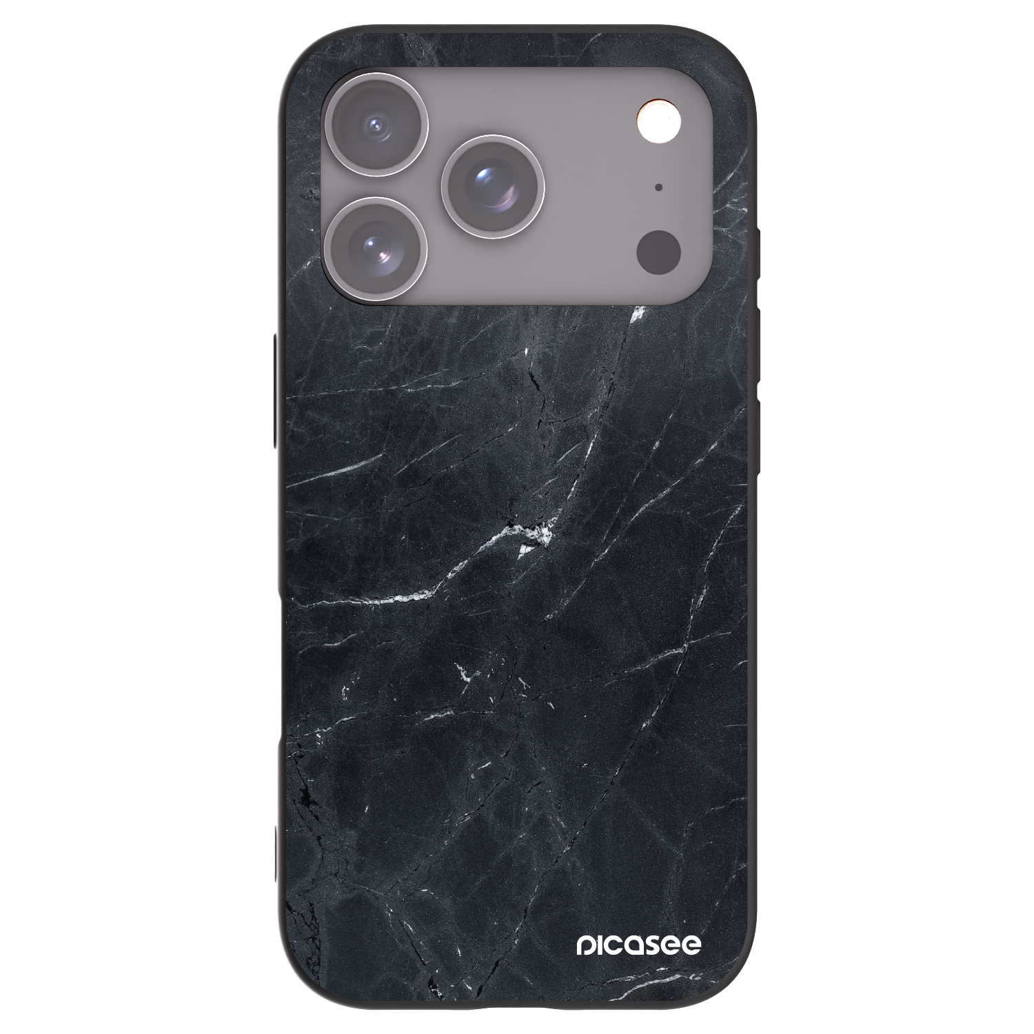 Picasee fekete szilikon tok az alábbi mobiltelefonokra Apple iPhone 17 Pro - Black marble
