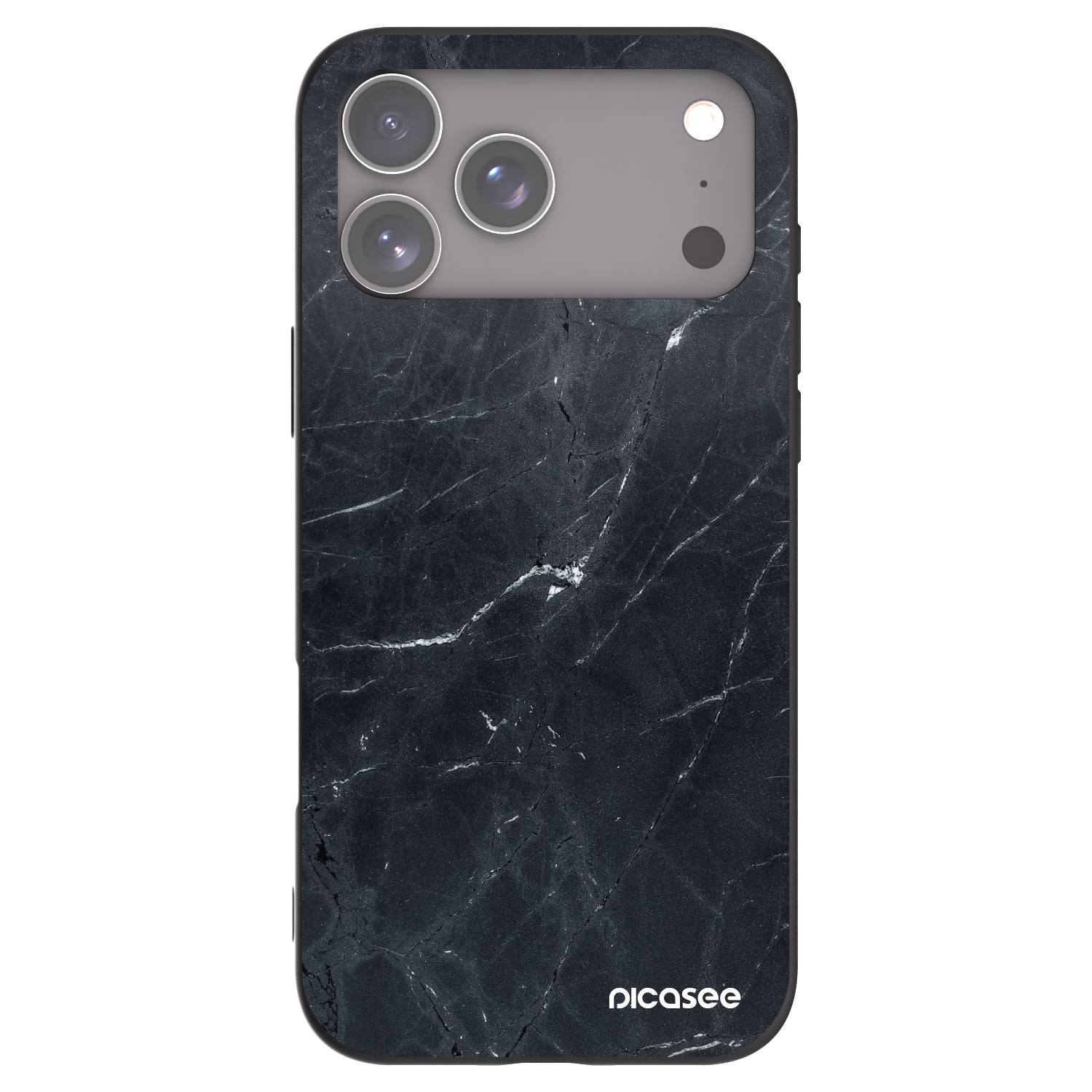 Picasee fekete szilikon tok az alábbi mobiltelefonokra Apple iPhone 17 Pro Max - Black marble