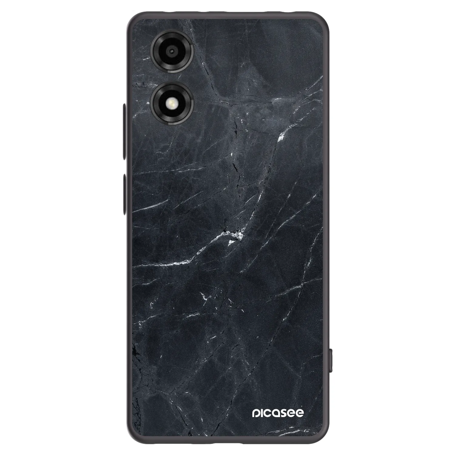 Picasee fekete szilikon tok az alábbi mobiltelefonokra Motorola Moto E14 - Black marble