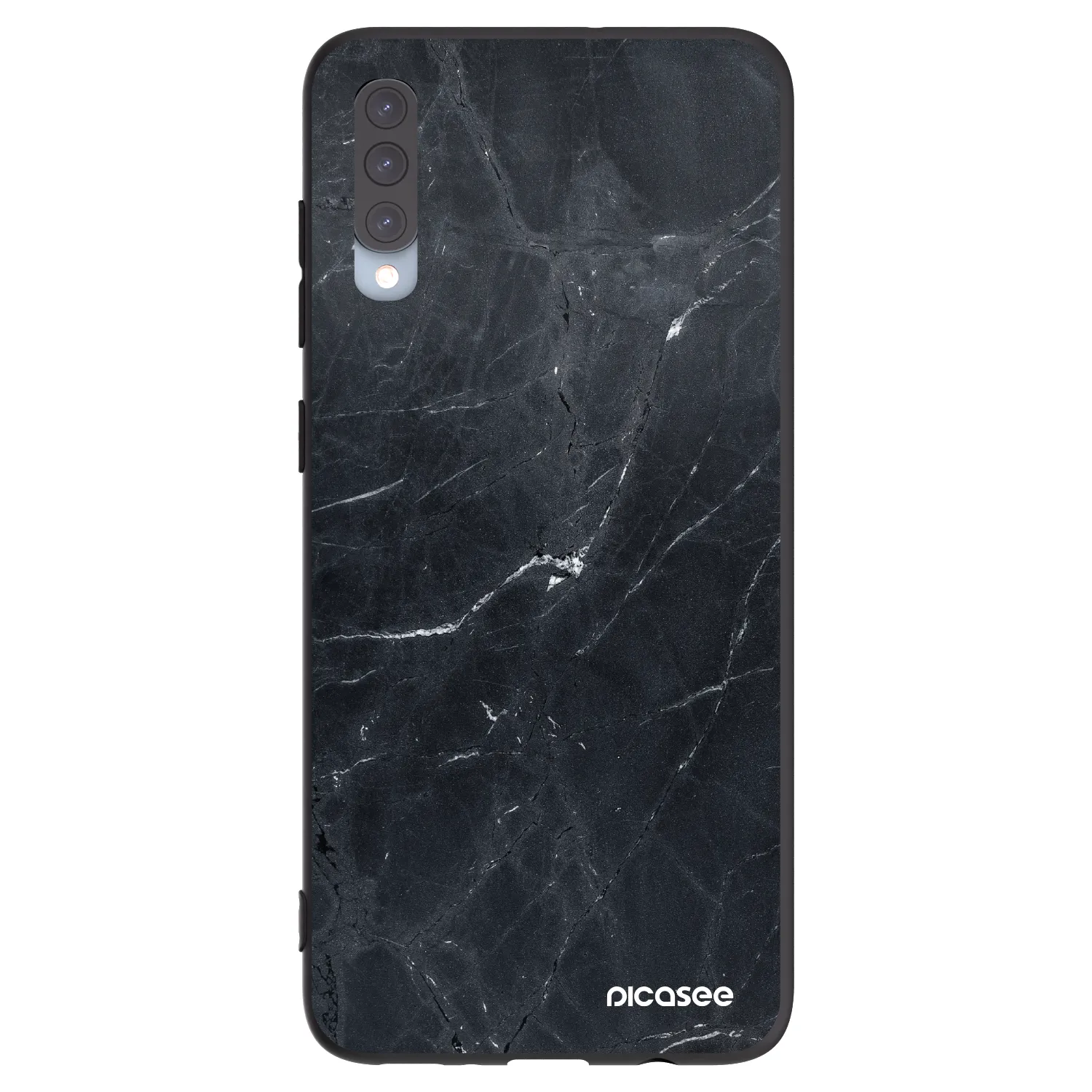 Picasee fekete szilikon tok az alábbi mobiltelefonokra Samsung Galaxy A70 A705F - Black marble