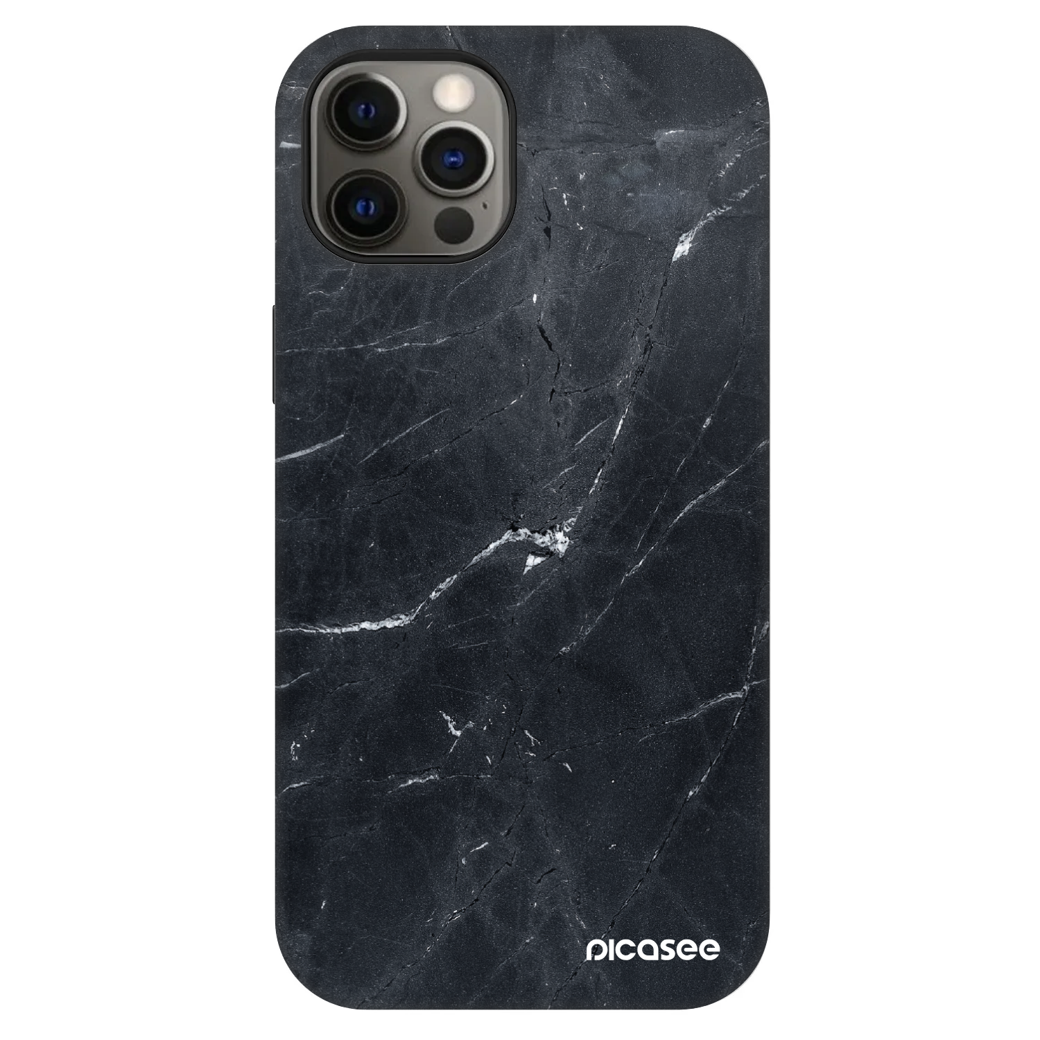 Picasee Fashion Case MagSafe Apple iPhone 12 - Black marble