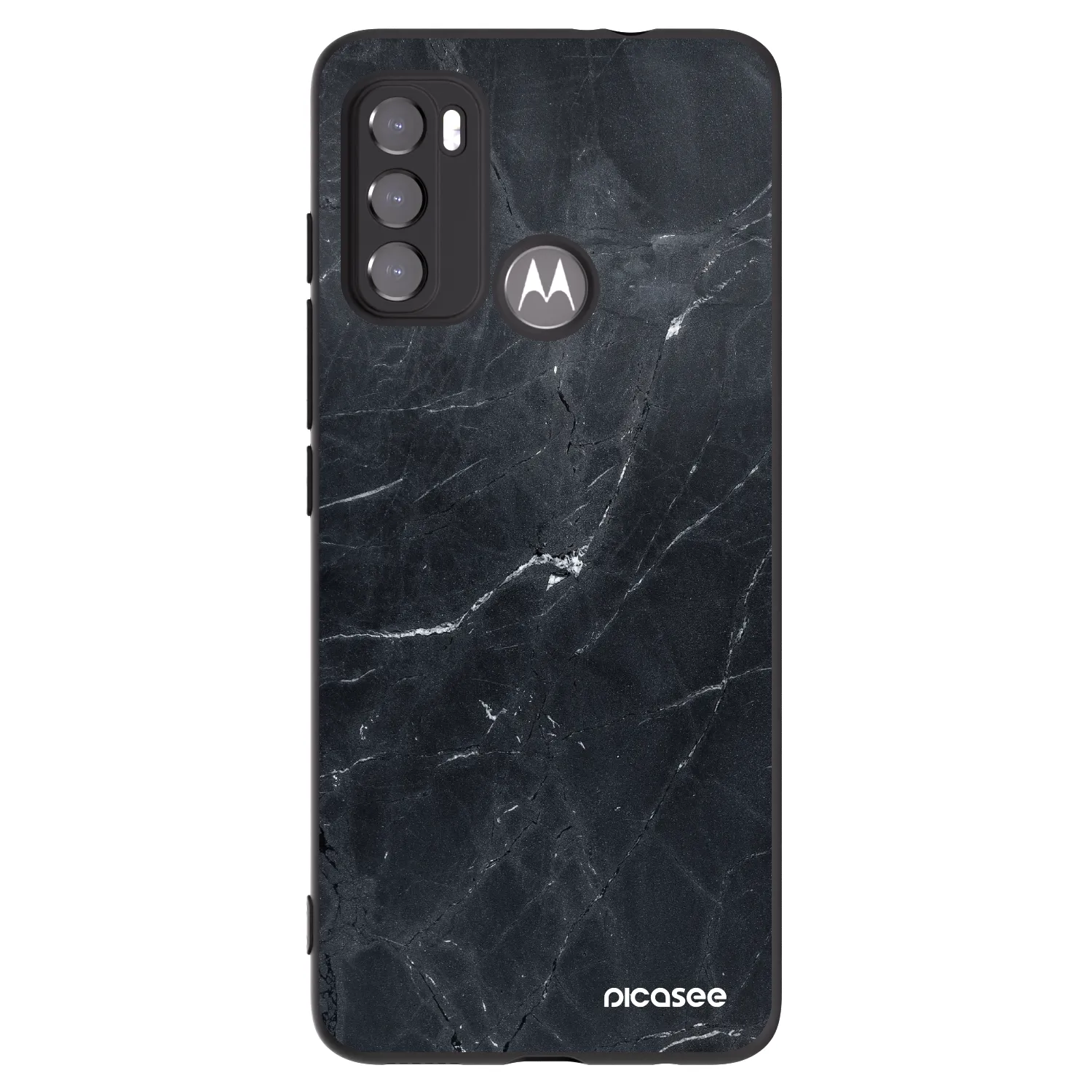 Picasee fekete szilikon tok az alábbi mobiltelefonokra Motorola Edge 60 5G - Black marble