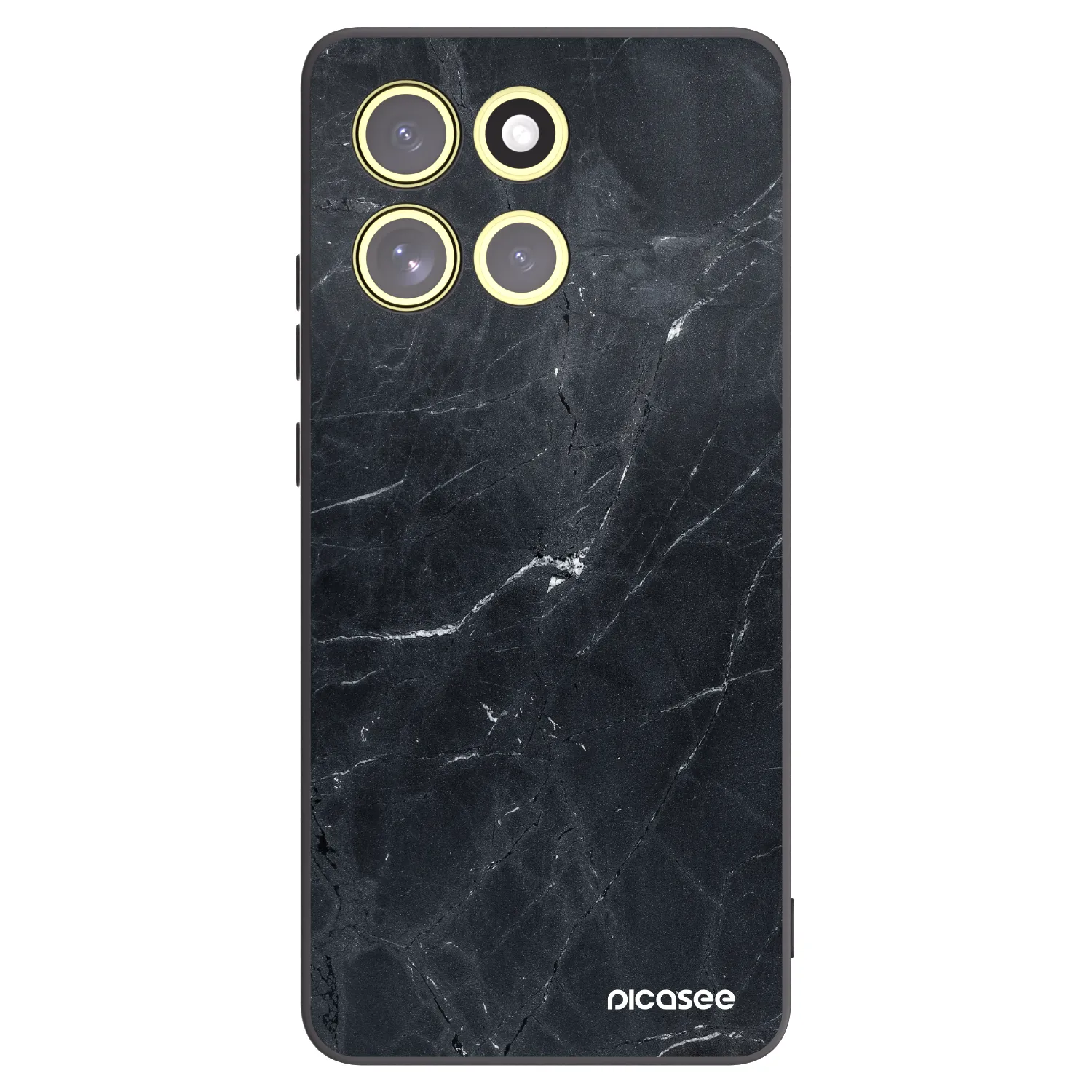Picasee fekete szilikon tok az alábbi mobiltelefonokra Motorola Moto G86 5G - Black marble