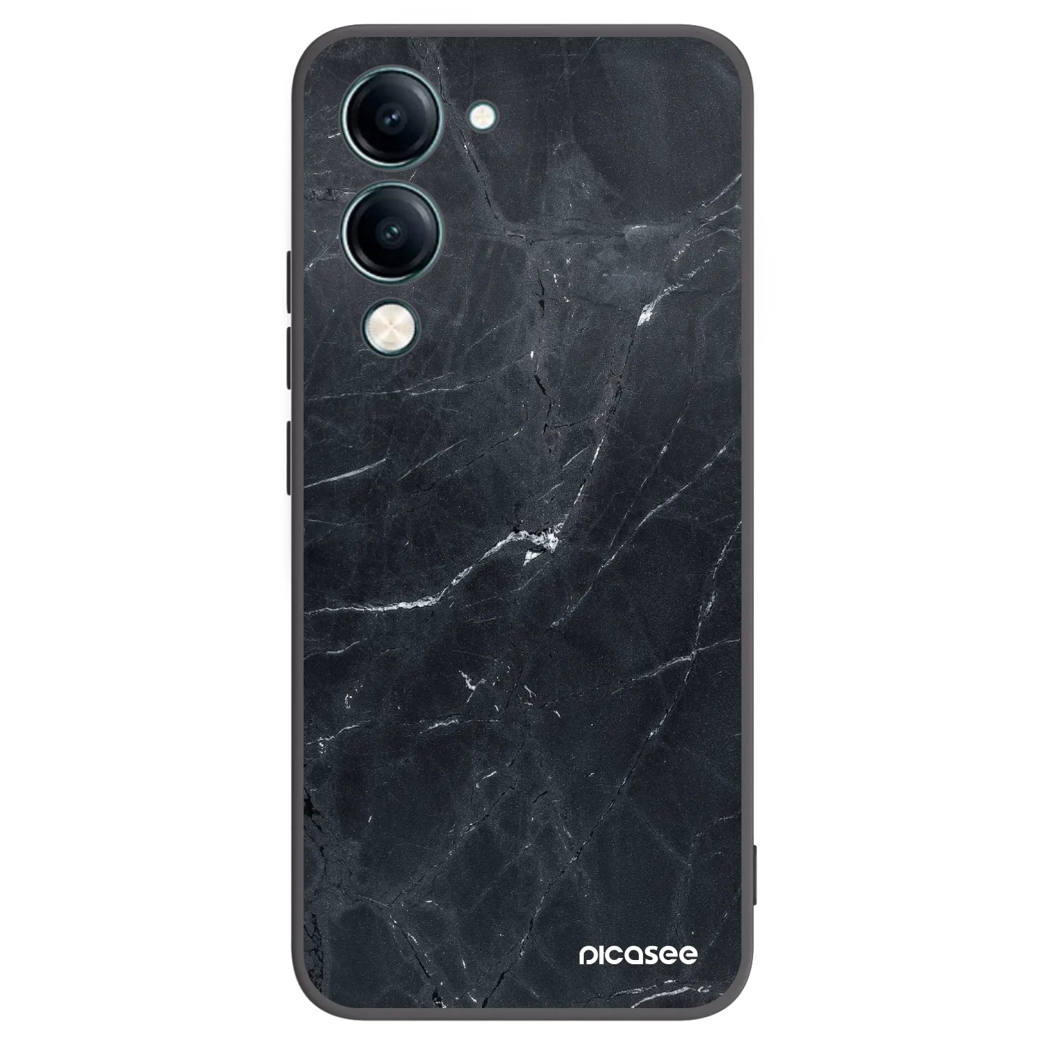 Picasee fekete szilikon tok az alábbi mobiltelefonokra Vivo Y29s 5G - Black marble