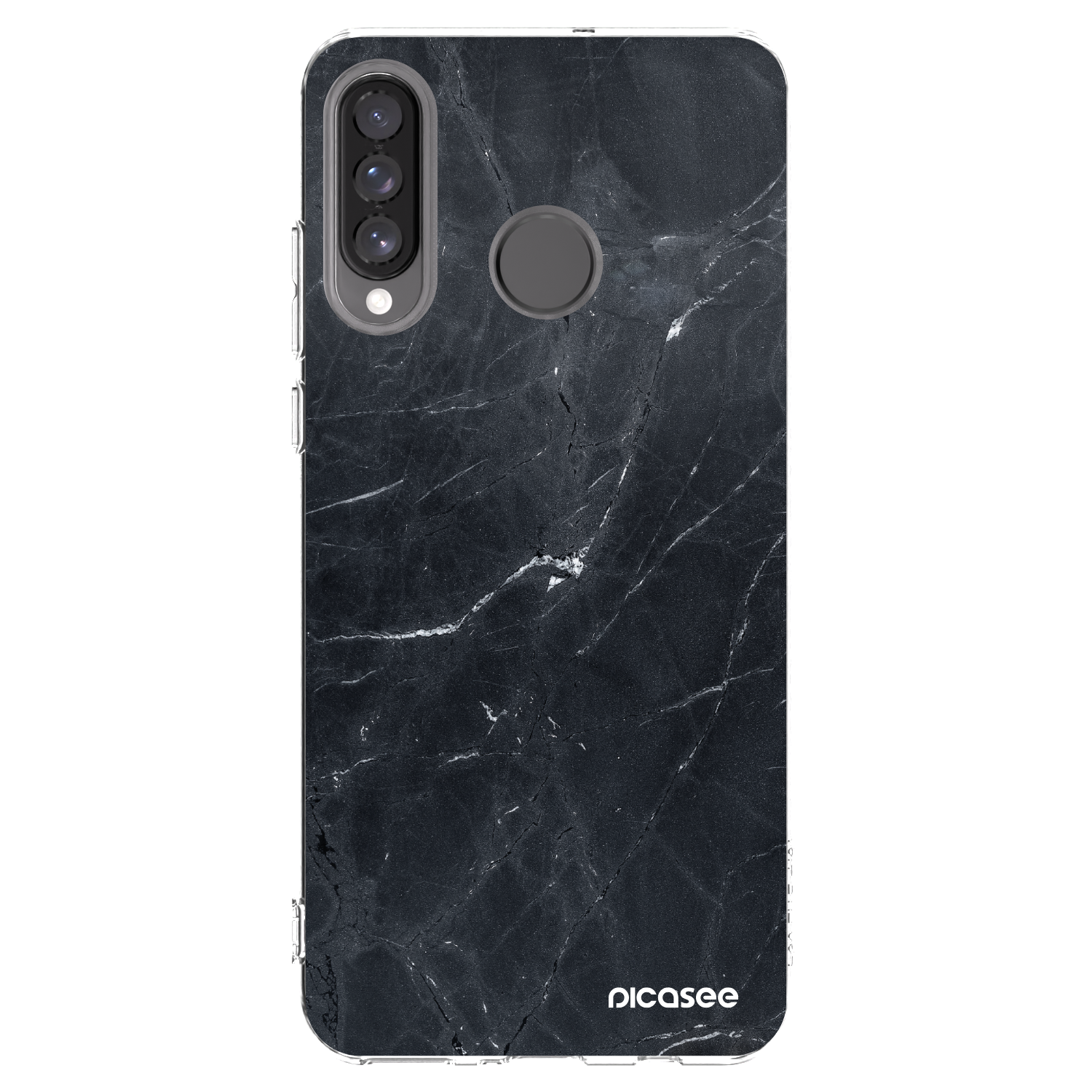 Picasee átlátszó szilikon tok az alábbi mobiltelefonokra Huawei P30 Lite - Black marble