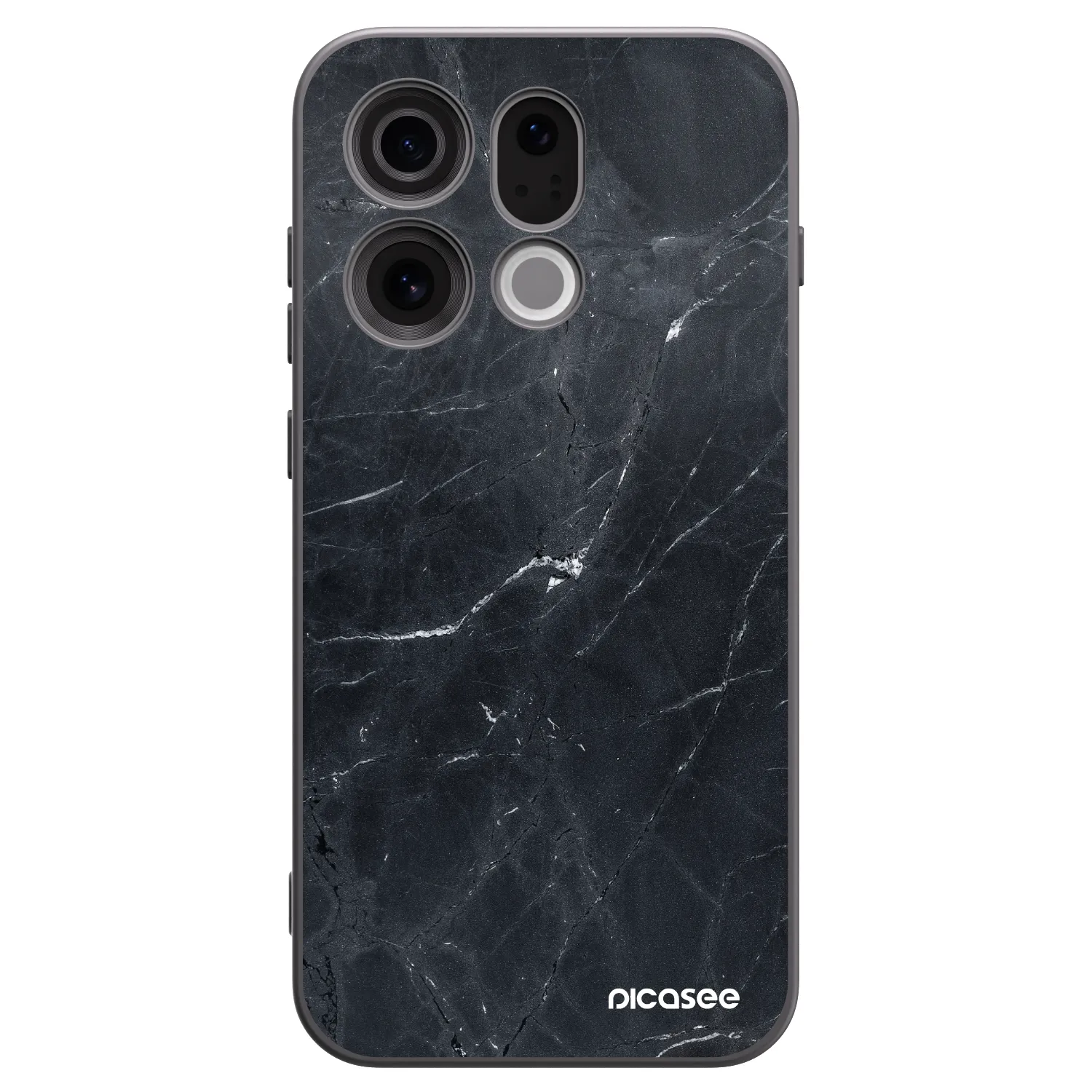 Picasee fekete szilikon tok az alábbi mobiltelefonokra OPPO Find X9 - Black marble