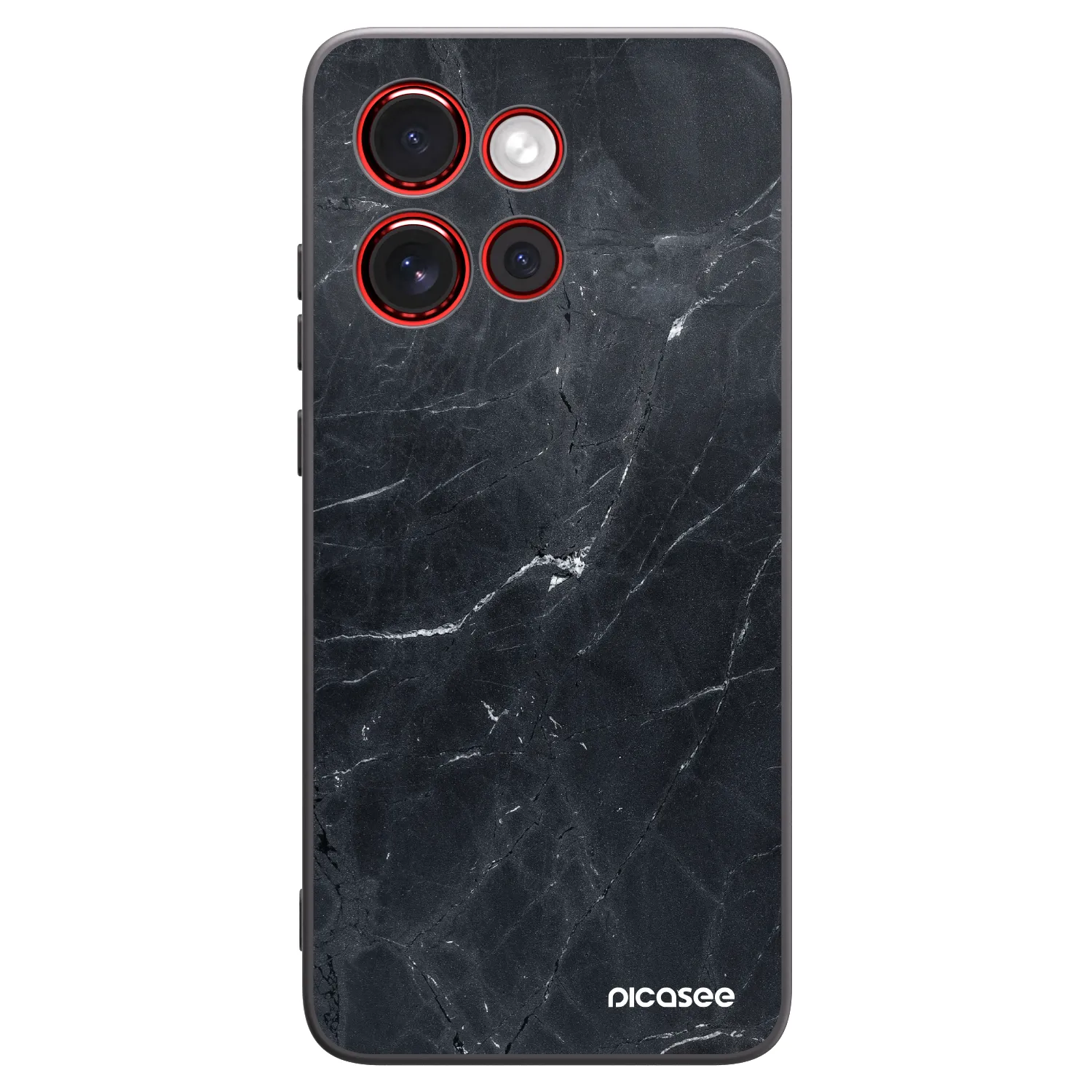Picasee fekete szilikon tok az alábbi mobiltelefonokra Motorola Edge 60 Neo 5G - Black marble