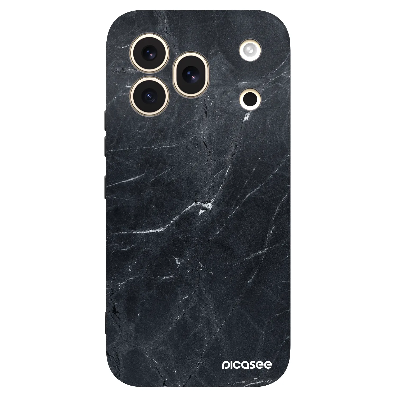 Picasee fekete szilikon tok az alábbi mobiltelefonokra Honor 600 Pro - Black marble