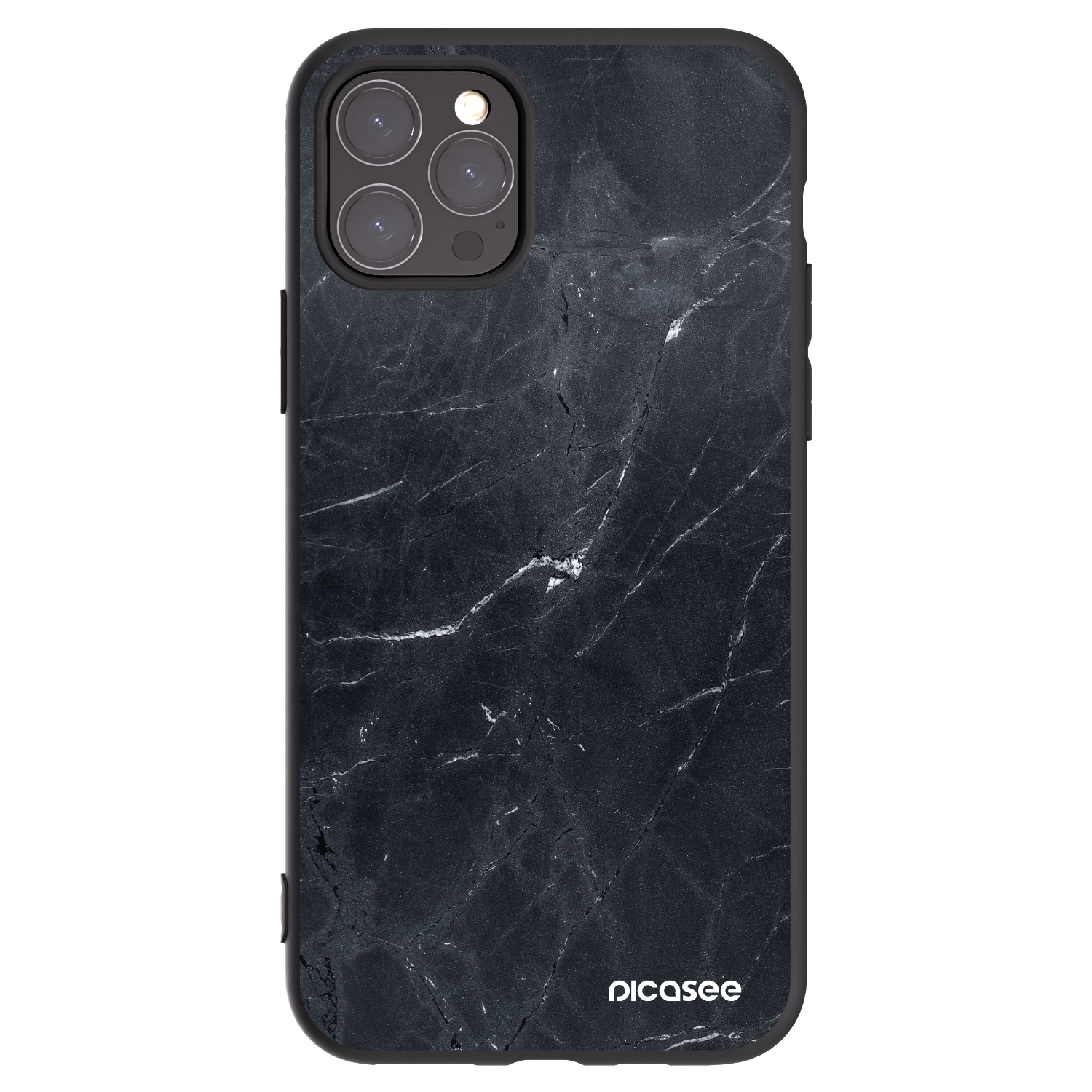 Picasee fekete szilikon tok az alábbi mobiltelefonokra Apple iPhone 11 Pro - Black marble