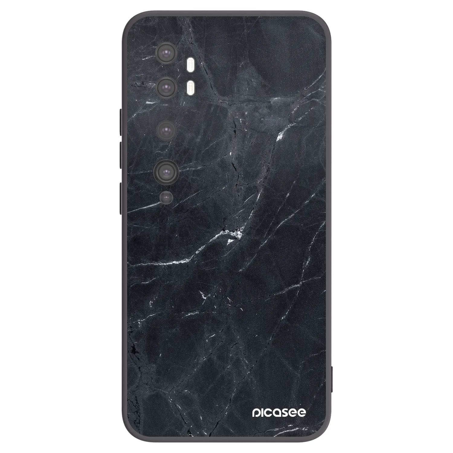 Picasee fekete szilikon tok az alábbi mobiltelefonokra Xiaomi Mi Note 10 (Pro) - Black marble