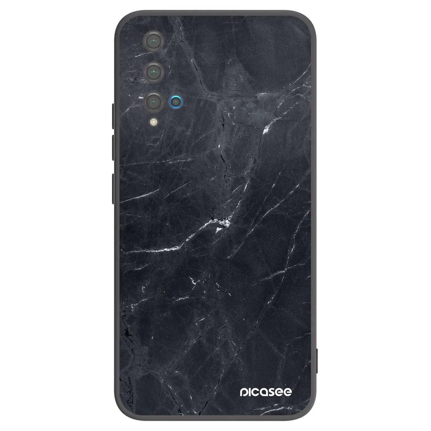 Picasee fekete szilikon tok az alábbi mobiltelefonokra Huawei Nova 5T - Black marble