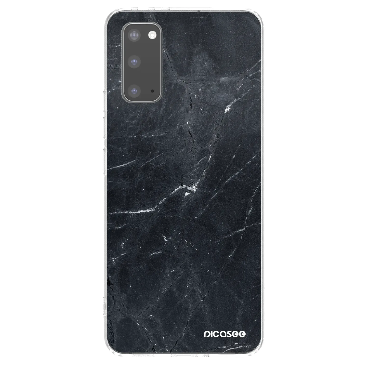 Picasee átlátszó szilikon tok az alábbi mobiltelefonokra Samsung Galaxy S20 G980F - Black marble