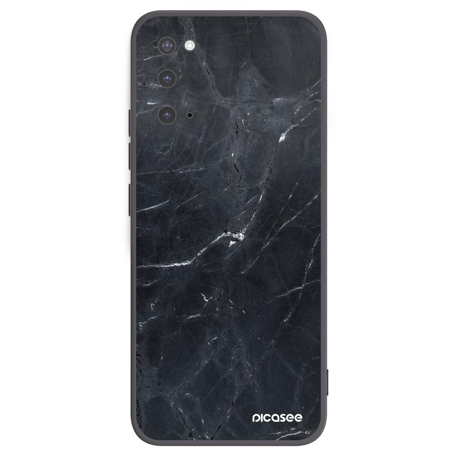 Picasee fekete szilikon tok az alábbi mobiltelefonokra Samsung Galaxy S20 G980F - Black marble