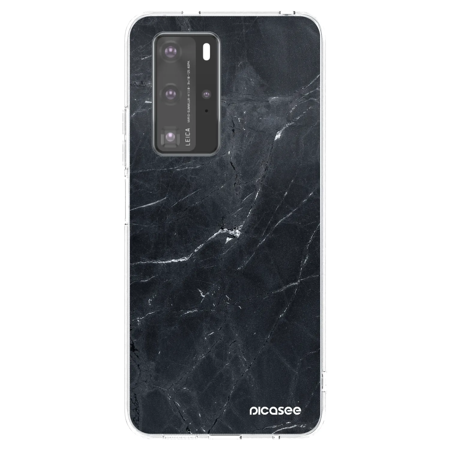 Picasee átlátszó szilikon tok az alábbi mobiltelefonokra Huawei P40 Pro - Black marble