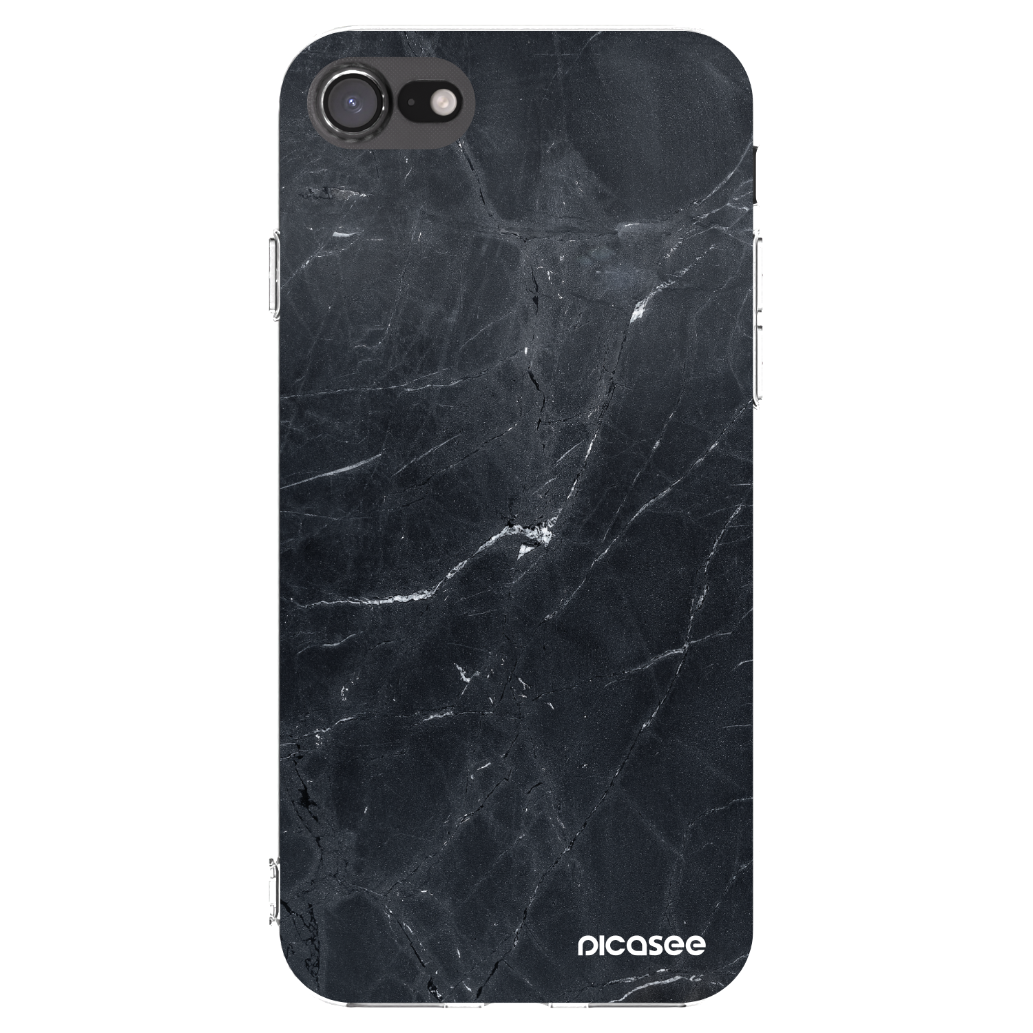 Picasee átlátszó szilikon tok az alábbi mobiltelefonokra Apple iPhone SE 2020 - Black marble