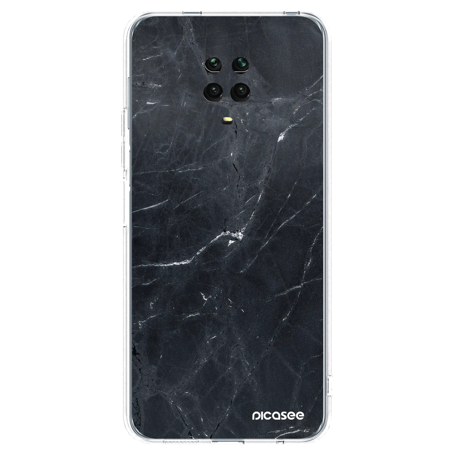 Picasee átlátszó szilikon tok az alábbi mobiltelefonokra Xiaomi Redmi Note 9 Pro - Black marble