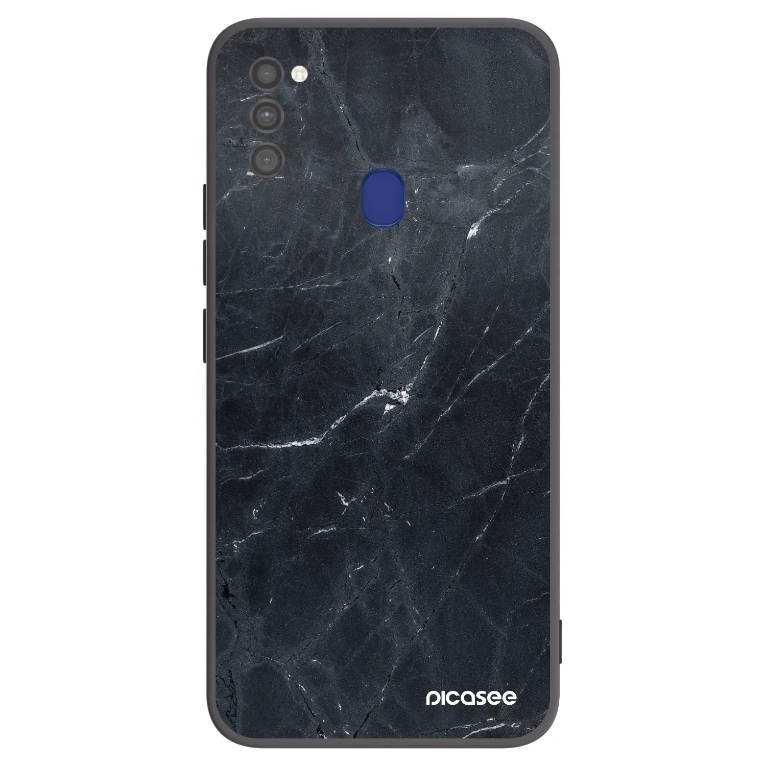 Picasee fekete szilikon tok az alábbi mobiltelefonokra Samsung Galaxy M21 M215F - Black marble