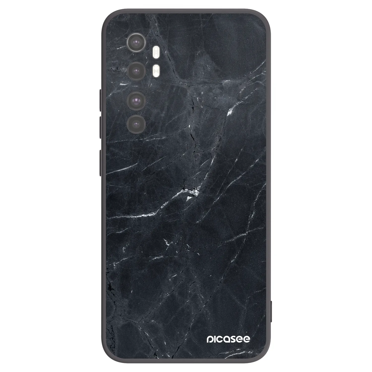 Picasee fekete szilikon tok az alábbi mobiltelefonokra Xiaomi Mi Note 10 Lite - Black marble
