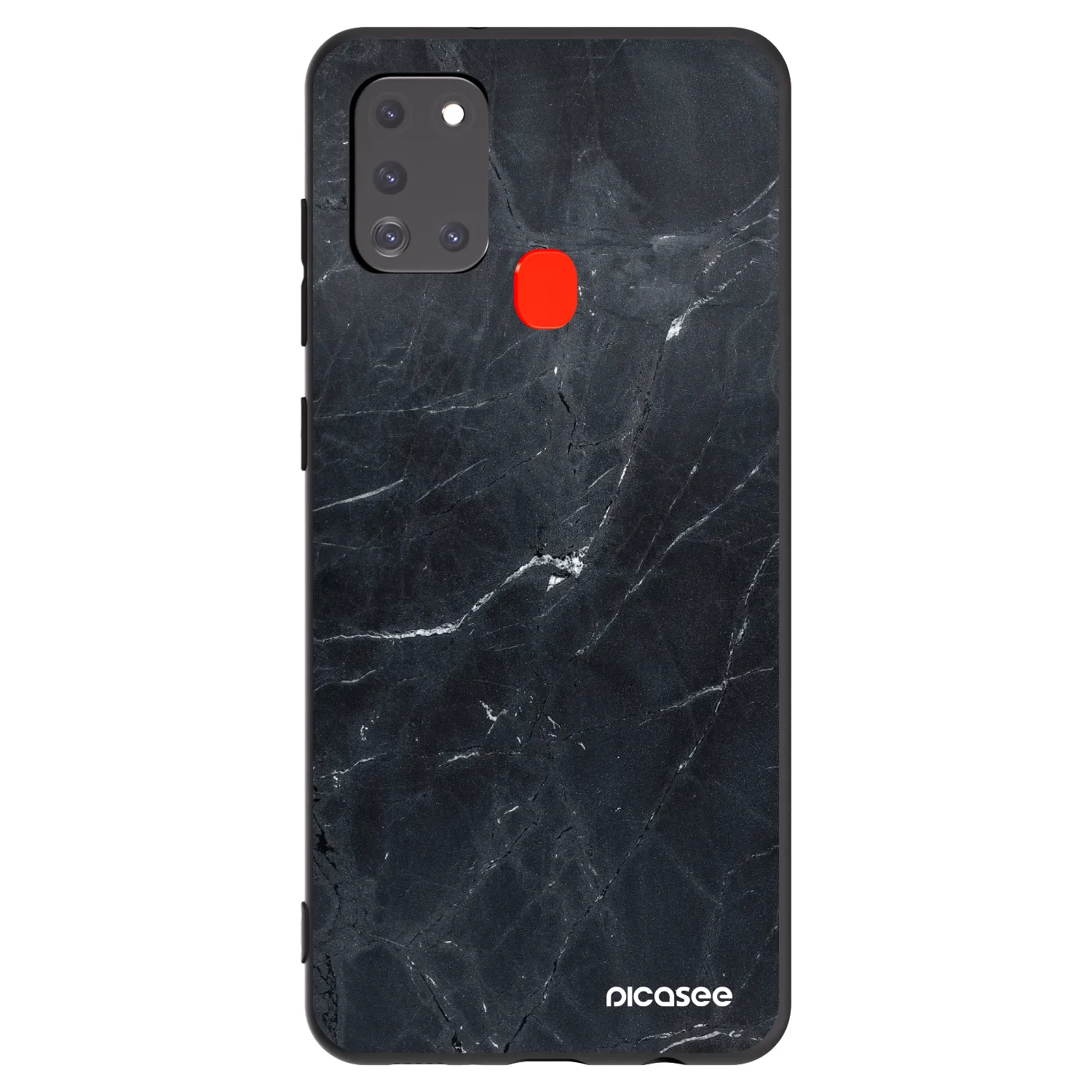 Picasee fekete szilikon tok az alábbi mobiltelefonokra Samsung Galaxy A21s - Black marble