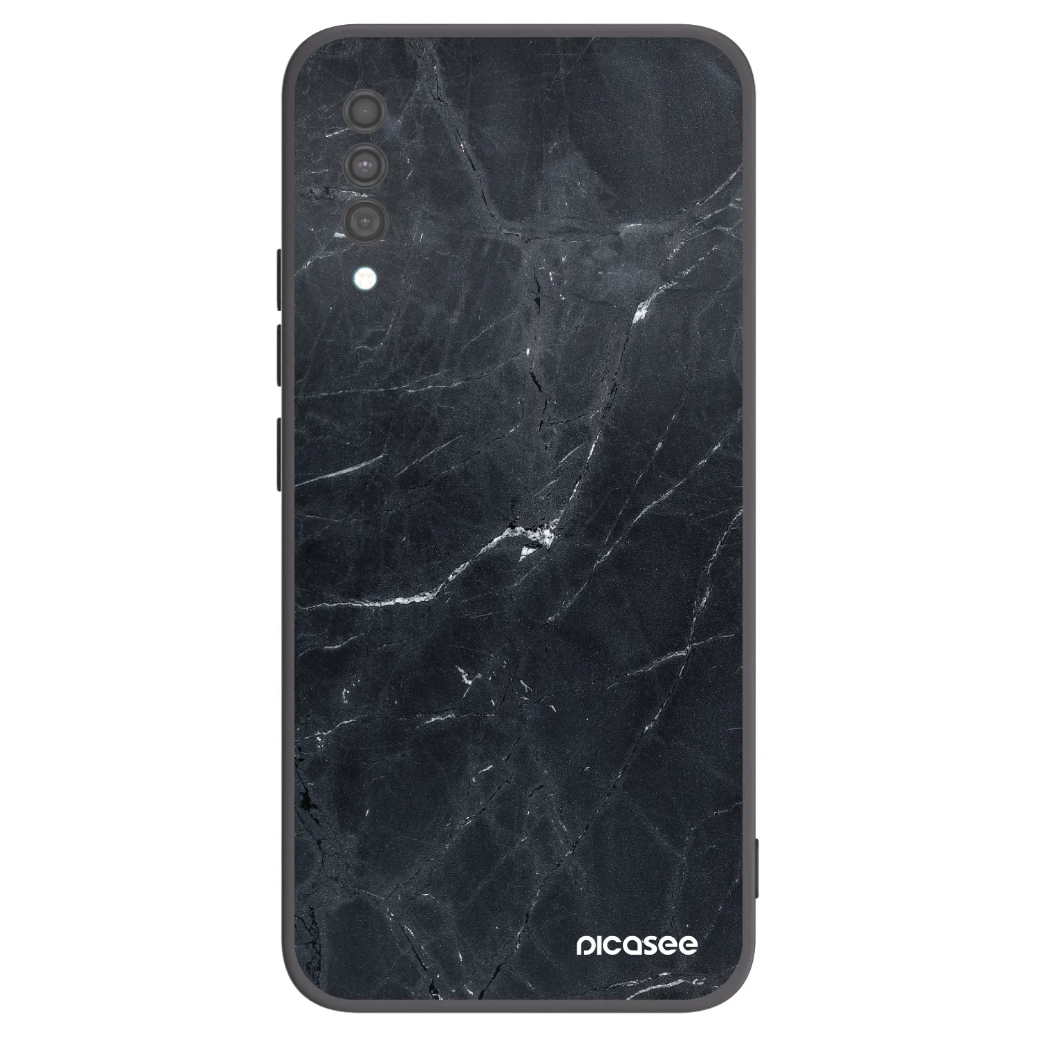Picasee fekete szilikon tok az alábbi mobiltelefonokra Samsung Galaxy A30s A307F - Black marble