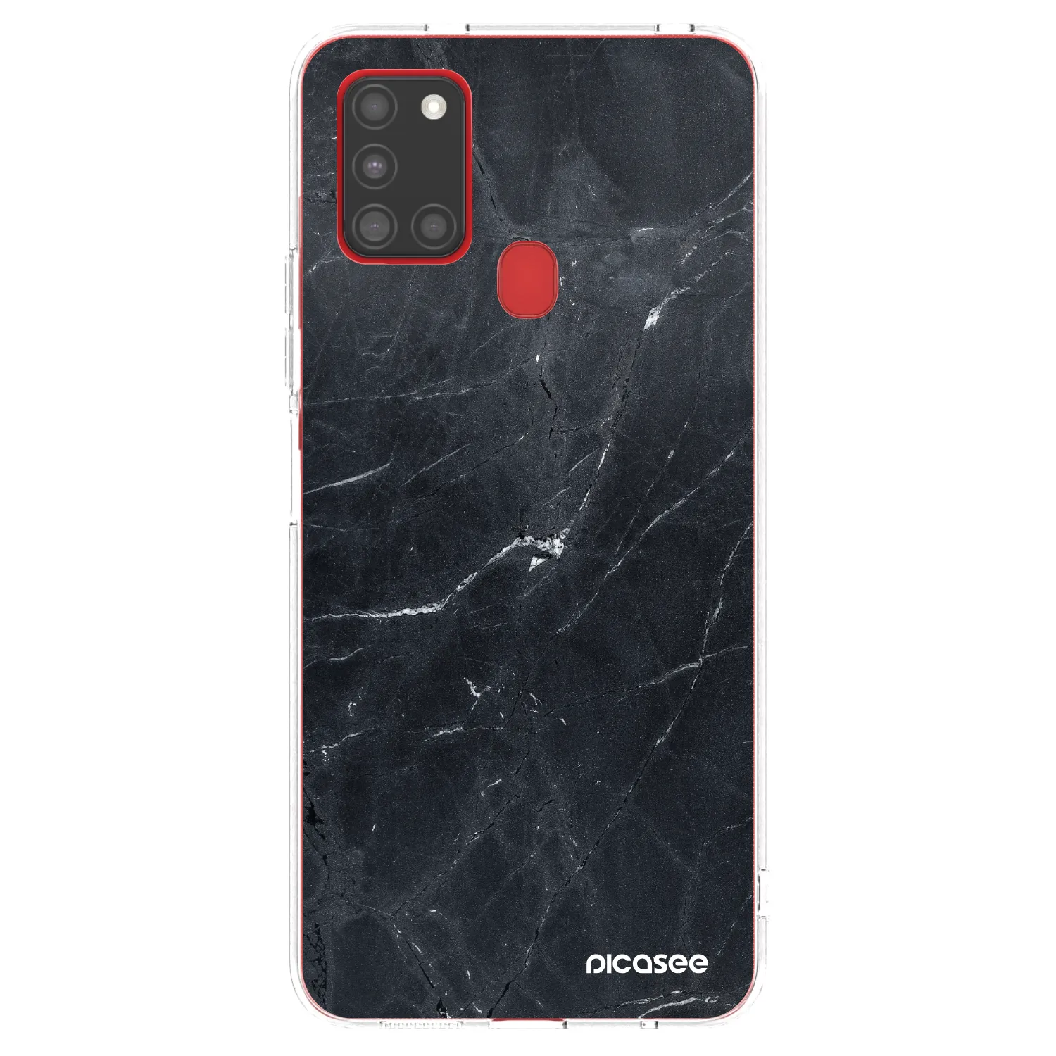Picasee átlátszó szilikon tok az alábbi mobiltelefonokra Samsung Galaxy A21s - Black marble