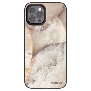 Picasee fekete szilikon tok az alábbi mobiltelefonokra Apple iPhone 12 Pro Max - Cream marble