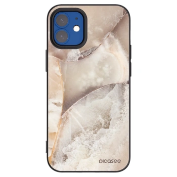 Picasee fekete szilikon tok az alábbi mobiltelefonokra Apple iPhone 12 mini - Cream marble