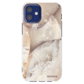 Picasee átlátszó szilikon tok az alábbi mobiltelefonokra Apple iPhone 12 mini - Cream marble