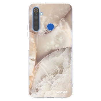 Picasee átlátszó szilikon tok az alábbi mobiltelefonokra Realme 5 - Cream marble