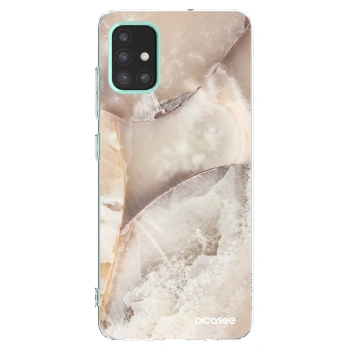 Picasee átlátszó szilikon tok az alábbi mobiltelefonokra Samsung Galaxy M31s - Cream marble