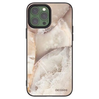 Picasee fekete szilikon tok az alábbi mobiltelefonokra Apple iPhone 13 Pro Max - Cream marble