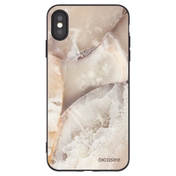 Picasee fekete szilikon tok az alábbi mobiltelefonokra Apple iPhone XS Max - Cream marble