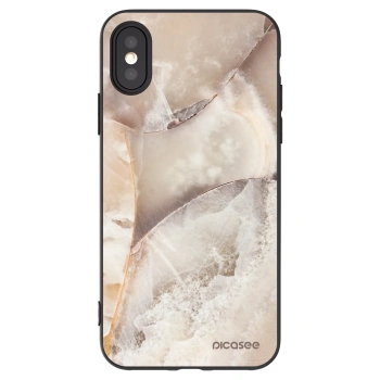 Picasee fekete szilikon tok az alábbi mobiltelefonokra Apple iPhone X/XS - Cream marble