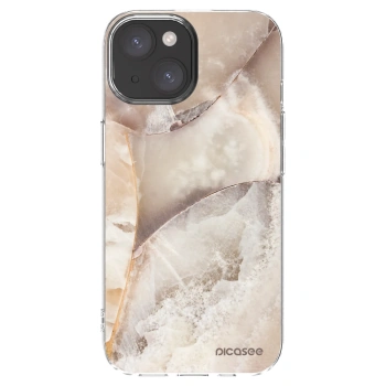 Picasee átlátszó szilikon tok az alábbi mobiltelefonokra Apple iPhone 15 - Cream marble