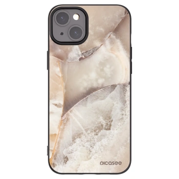 Picasee fekete szilikon tok az alábbi mobiltelefonokra Apple iPhone 15 Plus - Cream marble