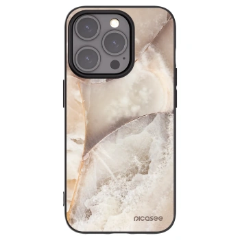 Picasee fekete szilikon tok az alábbi mobiltelefonokra Apple iPhone 15 Pro - Cream marble