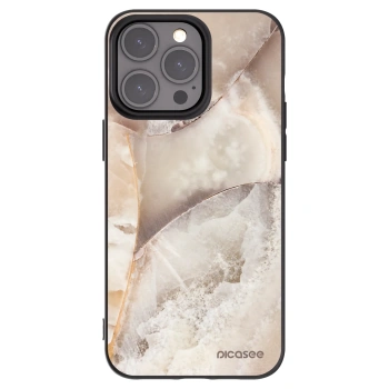 Picasee fekete szilikon tok az alábbi mobiltelefonokra Apple iPhone 15 Pro Max - Cream marble