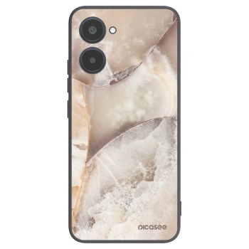 Picasee fekete szilikon tok az alábbi mobiltelefonokra Realme 10 4G - Cream marble