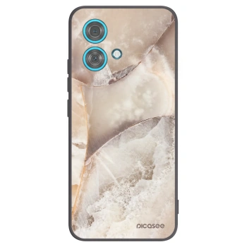 Picasee fekete szilikon tok az alábbi mobiltelefonokra Motorola Edge 40 Neo - Cream marble