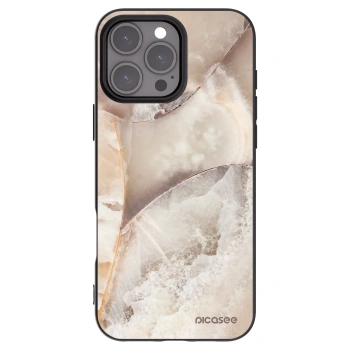 Picasee fekete szilikon tok az alábbi mobiltelefonokra Apple iPhone 16 Pro Max - Cream marble