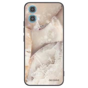 Picasee fekete szilikon tok az alábbi mobiltelefonokra Motorola Moto G34 5G - Cream marble