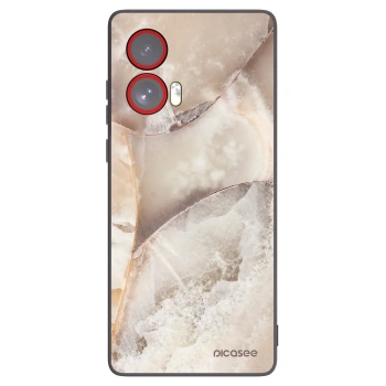 Picasee fekete szilikon tok az alábbi mobiltelefonokra Motorola Edge 50 Fusion - Cream marble