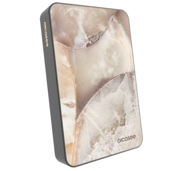Picasee Powerbank MagSafe 10 000 mAh Szürke - Cream marble