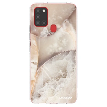 Picasee átlátszó szilikon tok az alábbi mobiltelefonokra Samsung Galaxy A21s - Cream marble