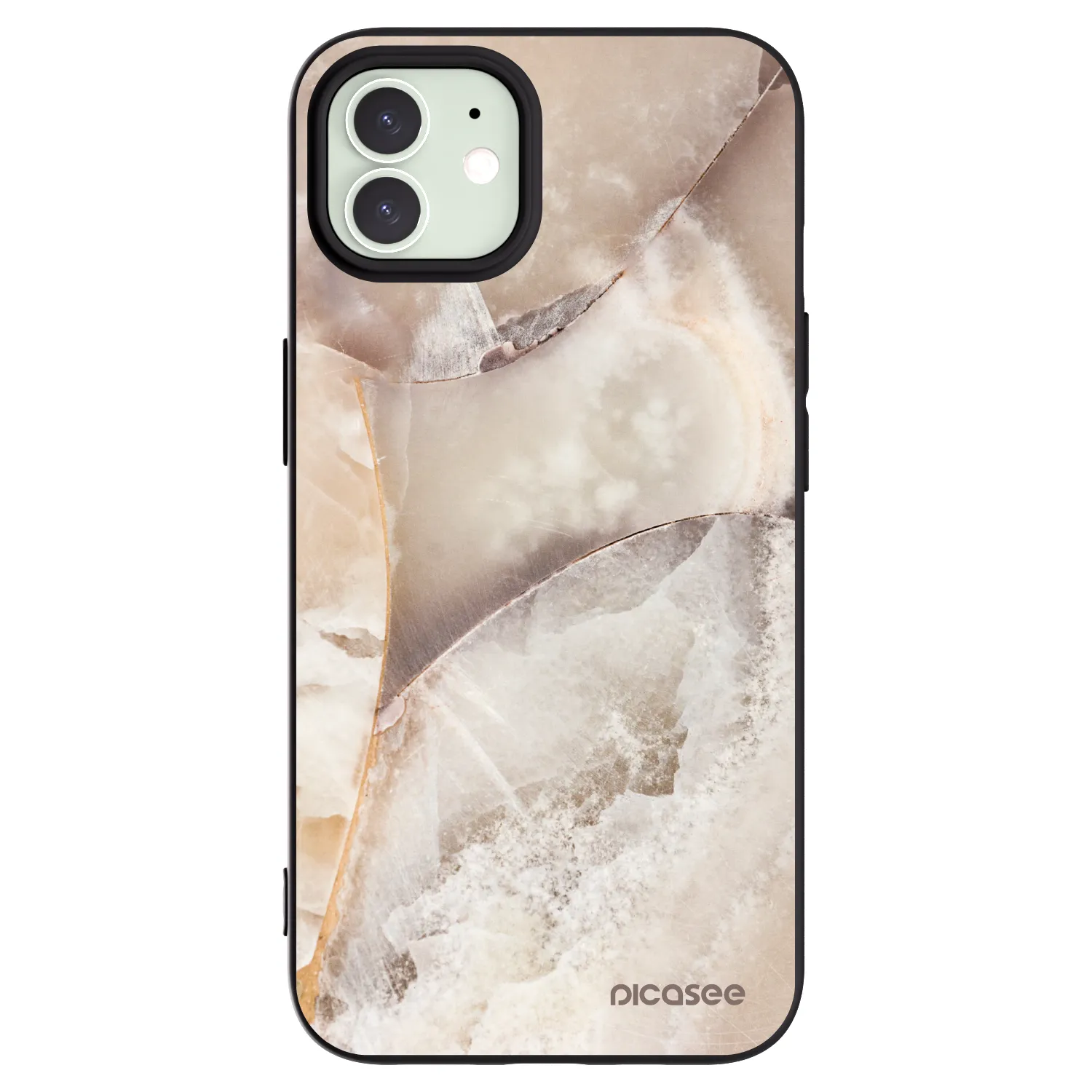 Picasee fekete szilikon tok az alábbi mobiltelefonokra Apple iPhone 12 Pro - Cream marble